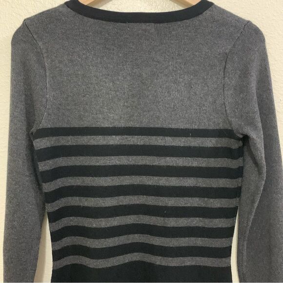 MAX STUDIO Women’s Bodycon Sweater Dress Black Grey Geometric Size Small. - Picture 5 of 12